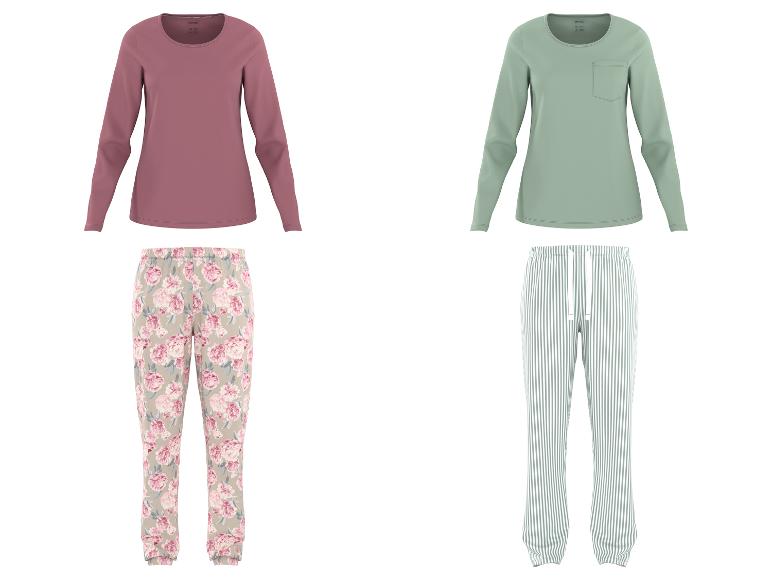 Twee sets pyjama's met lange mouwen, een met bloemenprint en een gestreept