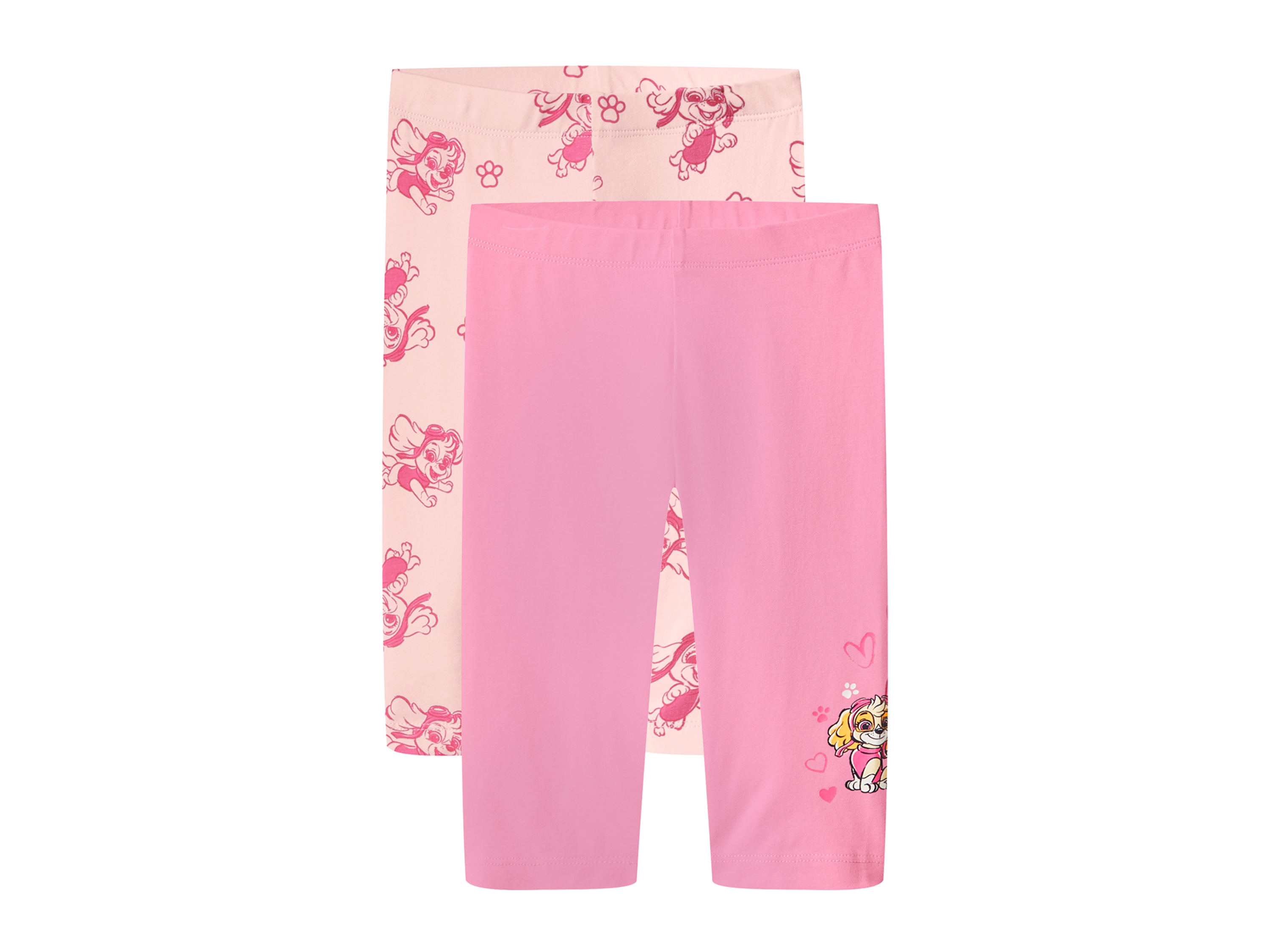 LUPILU Set van 2 korte kinder leggings (Roze, 98/104)