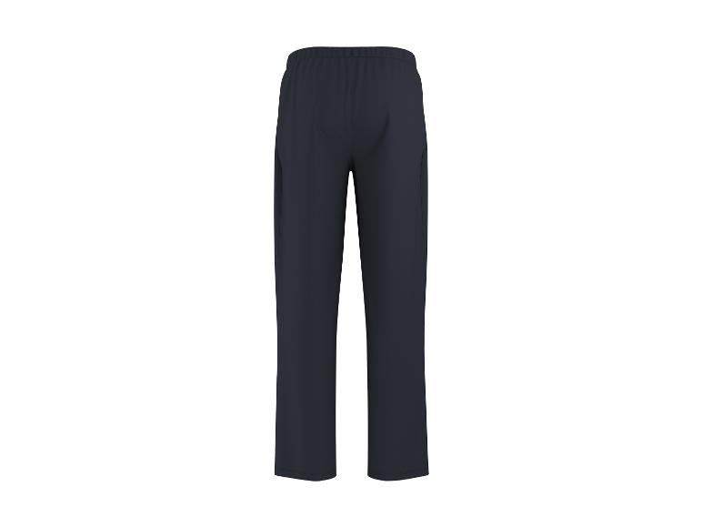 Donkerblauwe sportbroek voor heren, achteraanzicht.