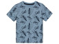 Een blauw T-shirt met een surfprint.