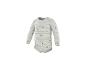 Babyromper met lange mouwen, gestreept, met beermotief.