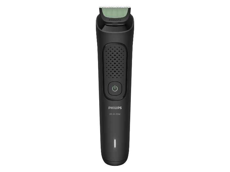 Zwarte Philips All-in-One trimmer met groene trimkop