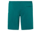 Teal gekleurde korte broek met elastische tailleband.