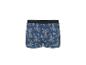 Blauwe herenboxershort met ananas- en palmboomprint.