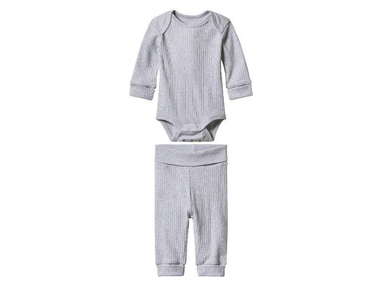 Grijze babykleding set met romper en broek