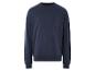Donkerblauwe sweater met lange mouwen.