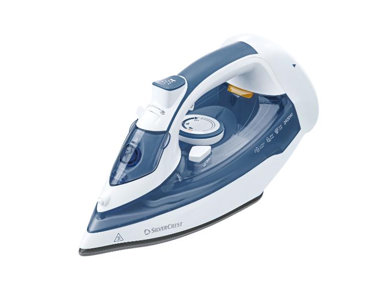 SilverCrest stoomstrijkijzer in wit en blauw