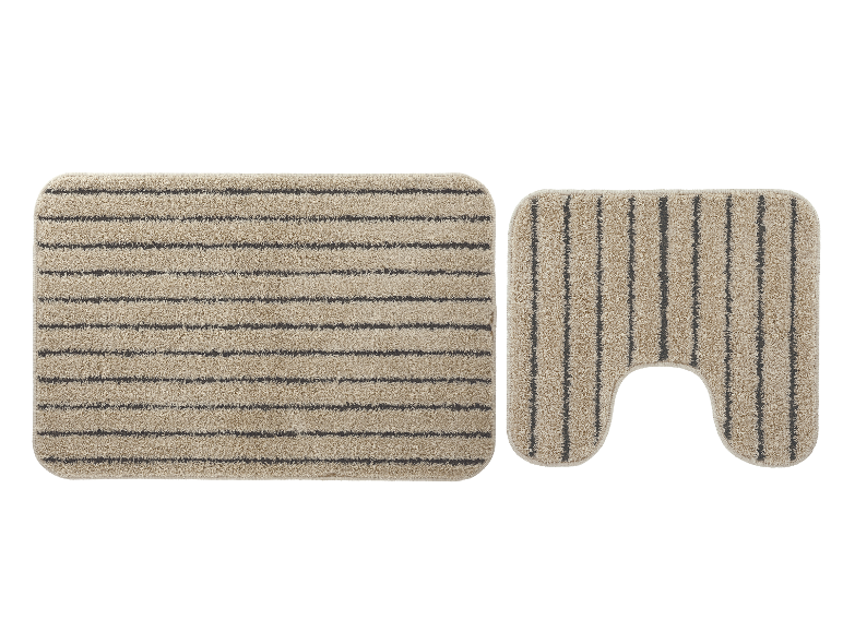 Gestreepte badmattenset.