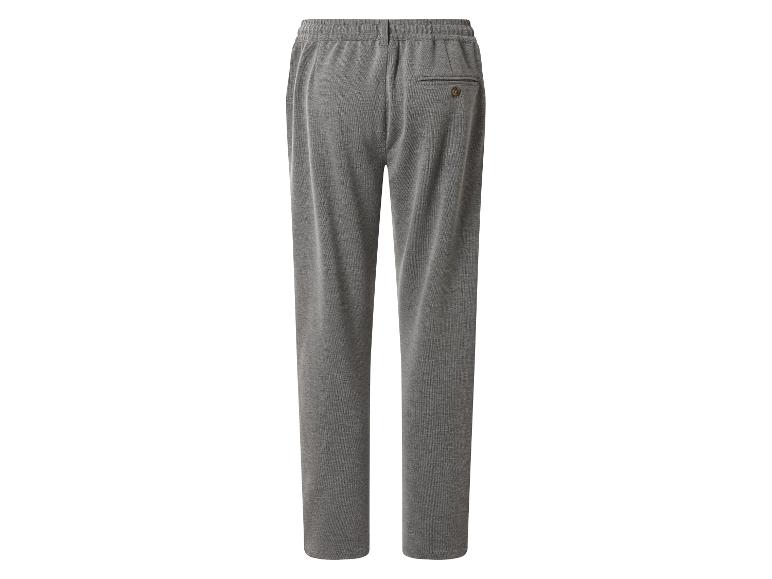 Grijze heren joggingbroek met elastische tailleband en een achterzak met knoop.