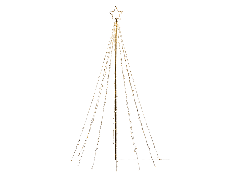 LED-lichtboom met ster als piek, voor buiten.