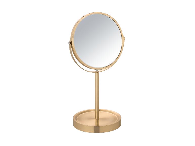 Gouden tafelspiegel met ronde lijst.