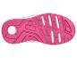 Roze kinder sportschoenzool met witte details en een geprofileerd loopvlak.