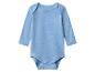Blauwe baby romper met lange mouwen