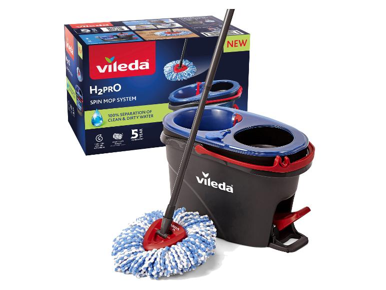 Vileda H2Pro Spin Mop Systeem met emmer en mop, 100% scheiding van schoon en vuil water.