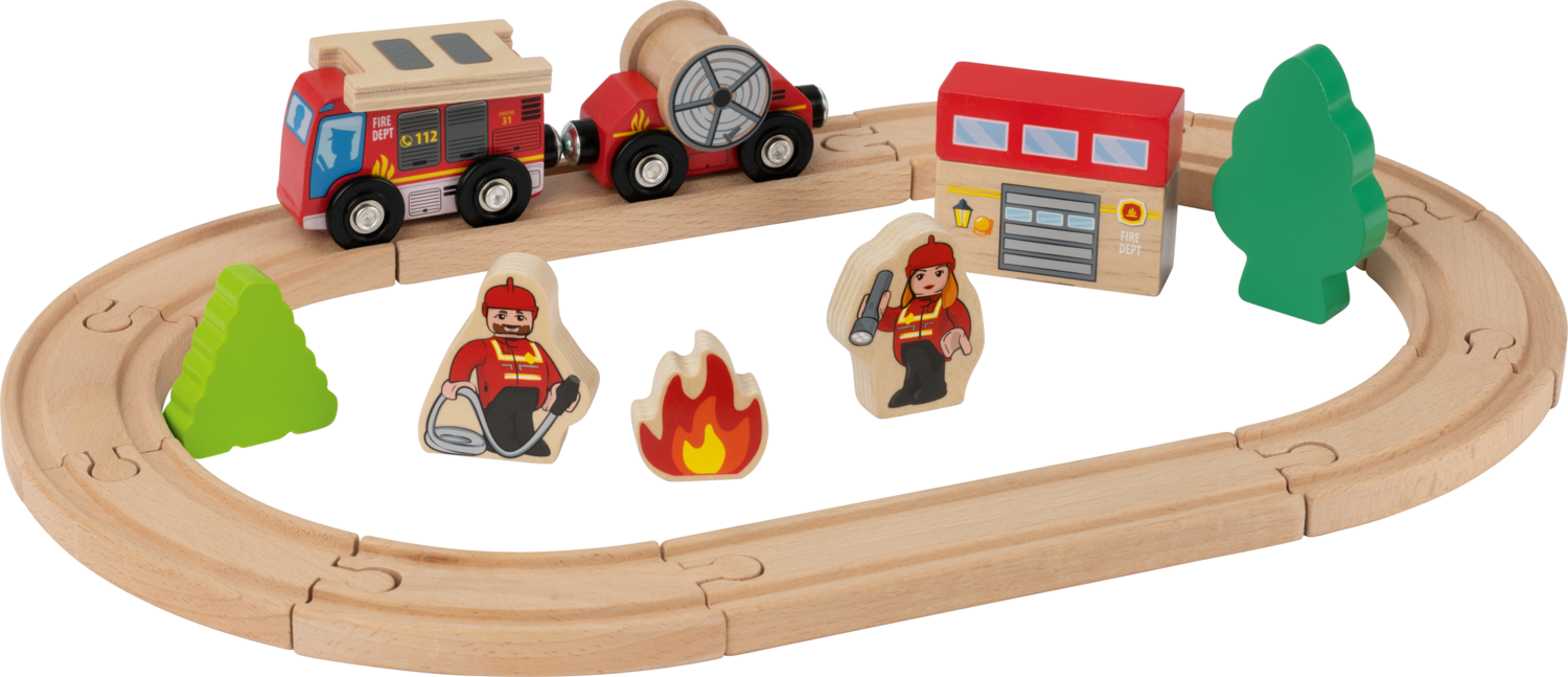 LUPILU Houten treinset (Brandweer)