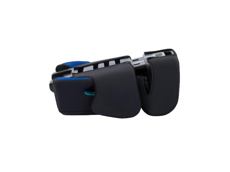 Opvouwbaar zwart en blauw kinderautostoeltje
