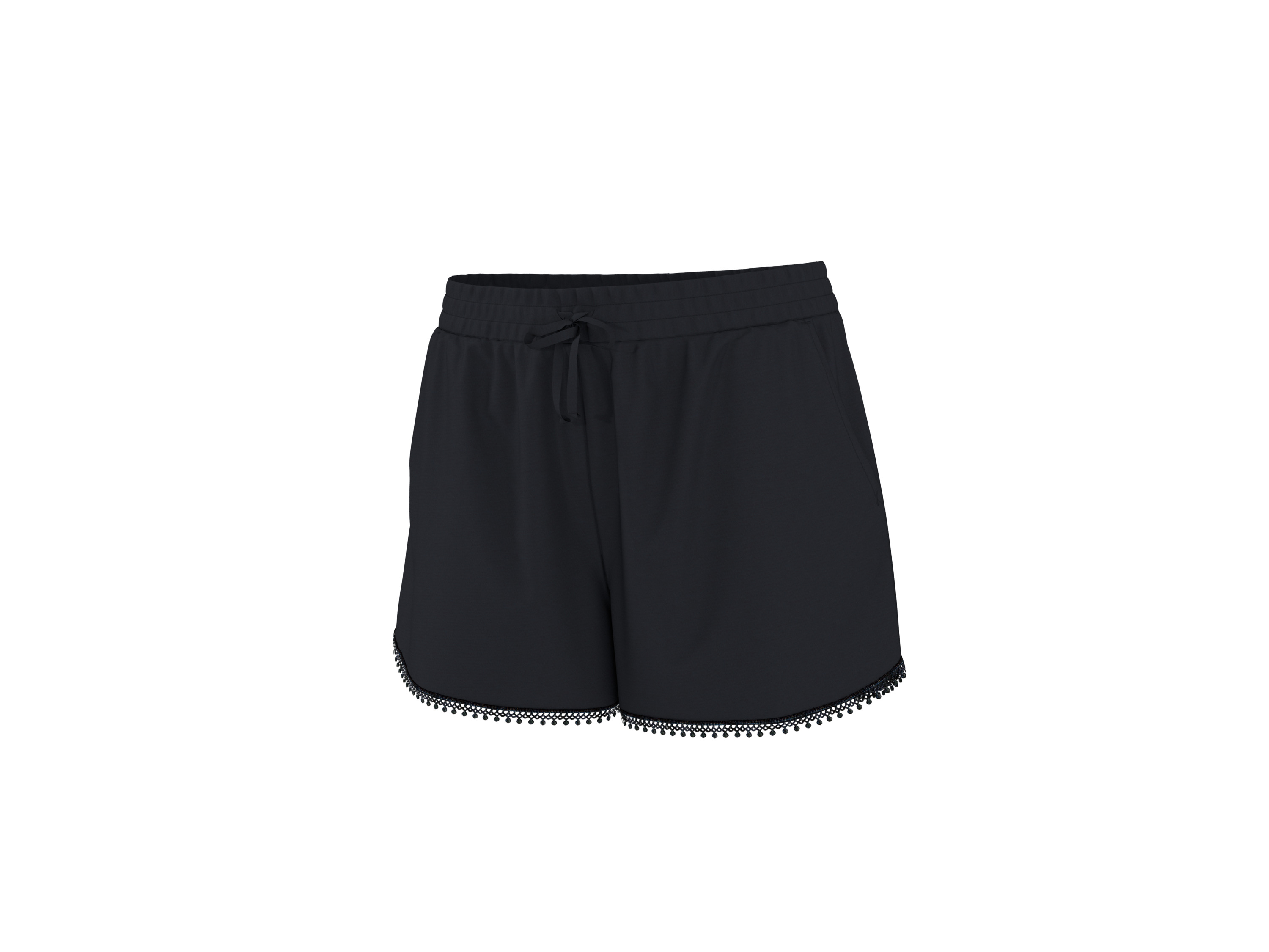 ESMARA Korte dames broek - zachte viscose (Zwart, 36)