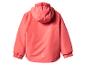 Koraalrode kinderjas met capuchon en 'Stay Cool'-logo op de rug.