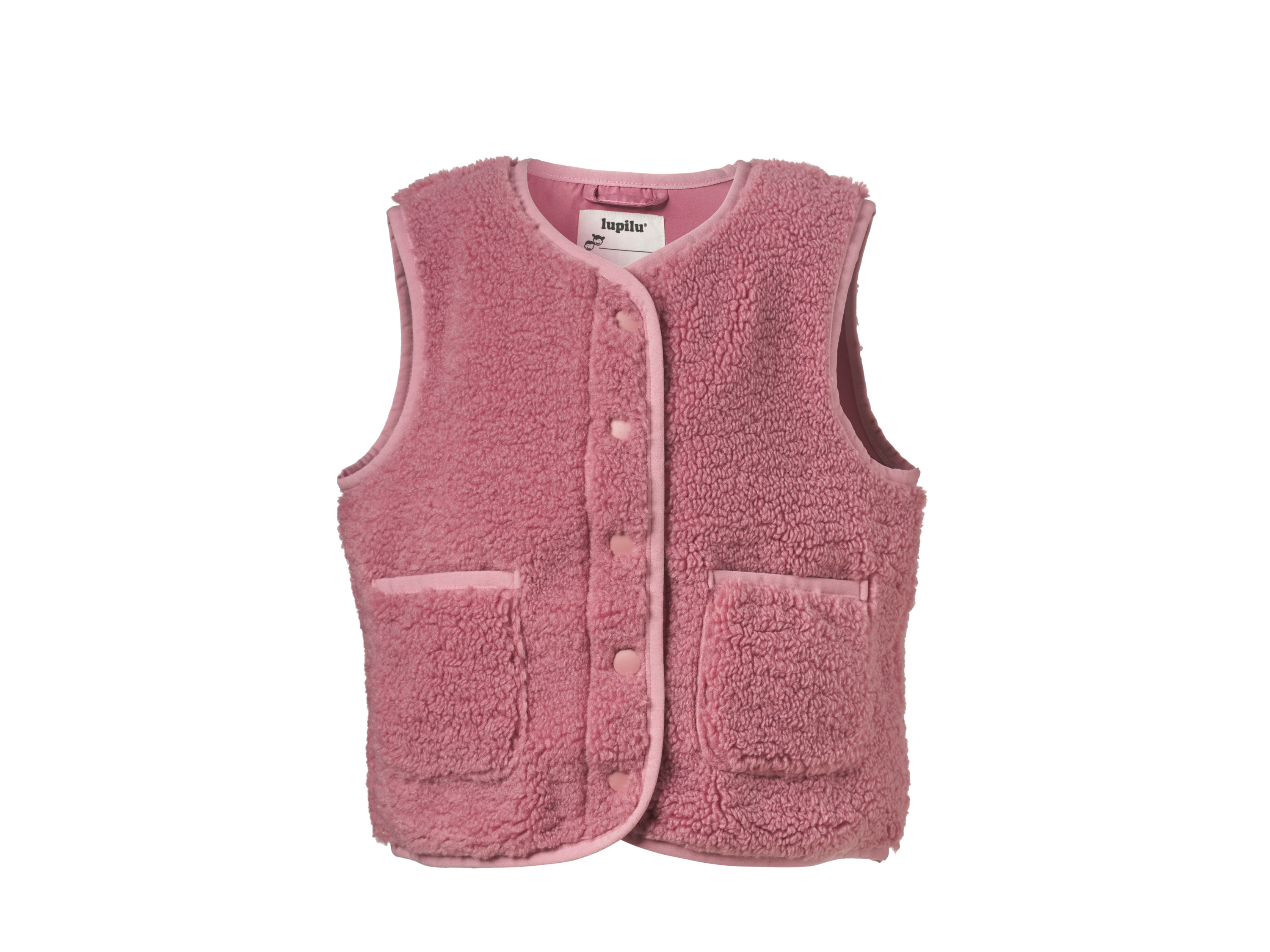 LUPILU Kinder gilet, teddystof (Lila, 98/104)