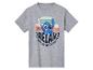 Grijs T-shirt met korte mouwen, met Disney's Stitch en tekst "Relax". 