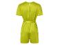 Kort, limoengroen satijnen jumpsuit.