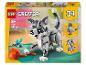 LEGO Creator 3-in-1 set met een kat, muis, vogel en hond.