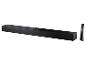 Zwarte soundbar met afstandsbediening