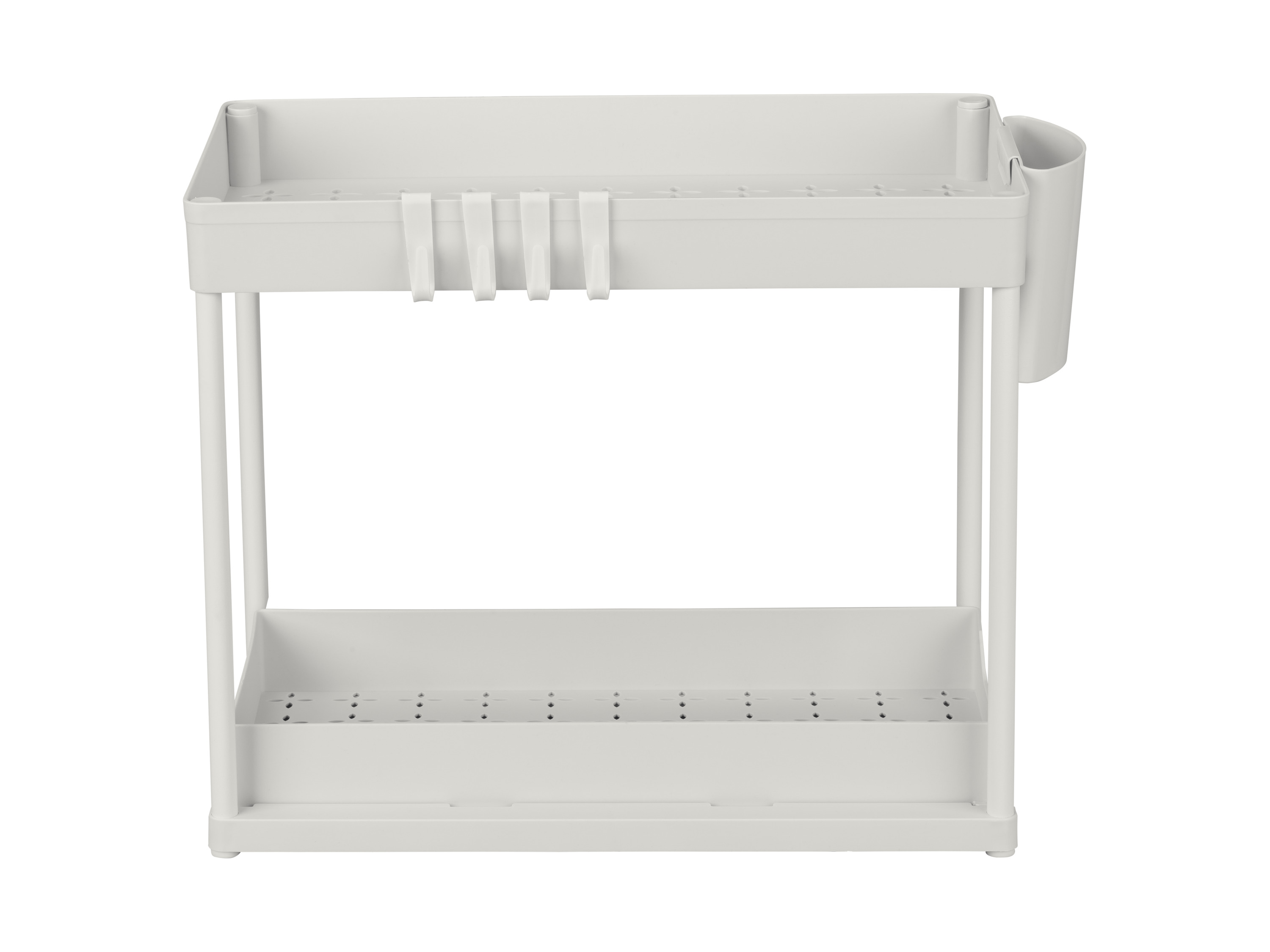 W5 Gootsteenkast organizer, met 2 niveaus, uittrekbaar (wit)