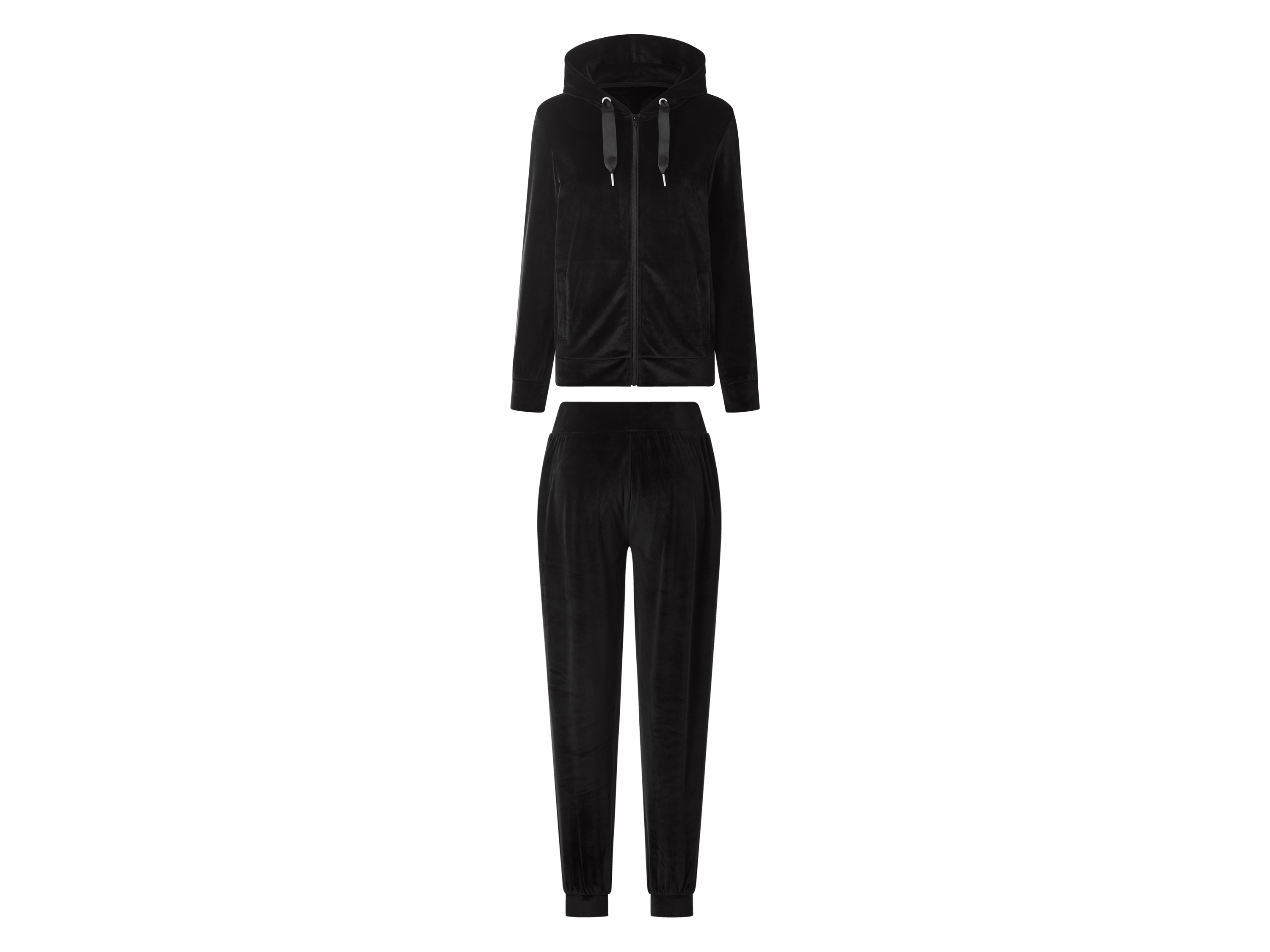 ESMARA Dames velours huispak (Zwart, S(36/38))