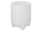 Witte cilindrische container met afgeronde pootbasis.