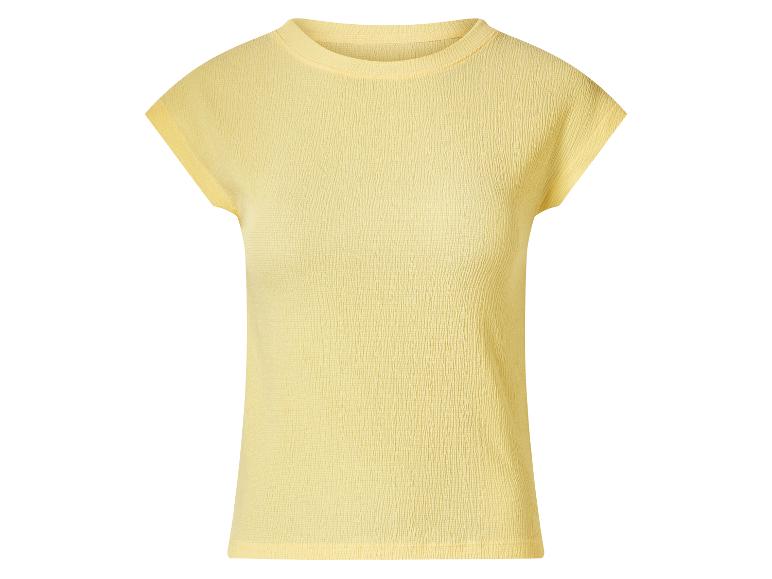 Geel getextureerd T-shirt met korte mouwen