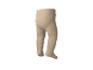 Beige babypanty met geribbelde pijpen, driekwart aanzicht.
