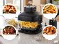 SILVERCREST® glazen heteluchtfriteuse met frietjes en receptsuggesties.