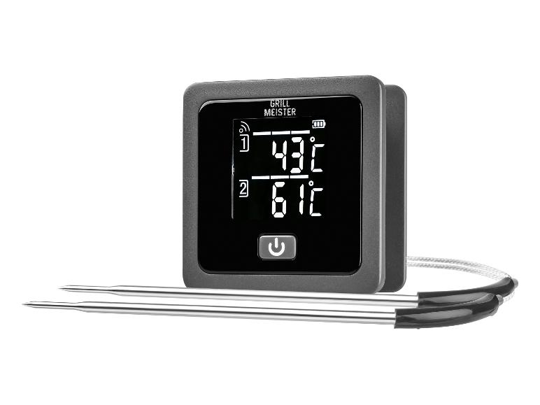 Digitale Grill Meister thermometer met twee probes voor grillen.