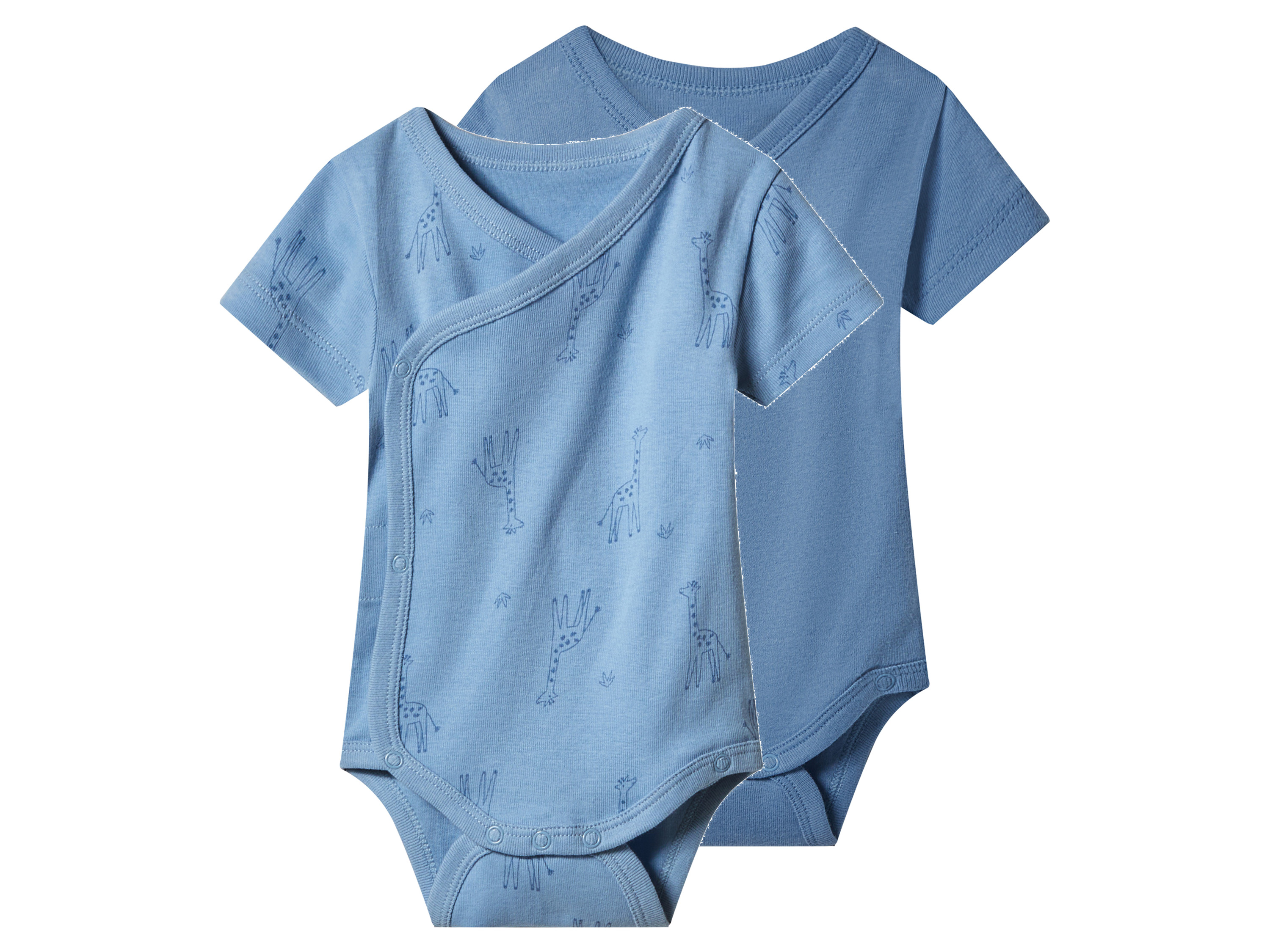 lupilu Set van 2 baby rompers (Lichtblauw/blauw, 74/80)
