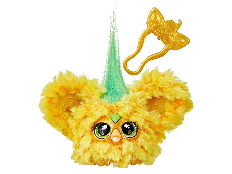 Geel en groen Pompompurin pluche speelgoed met gouden vlinder accessoire.