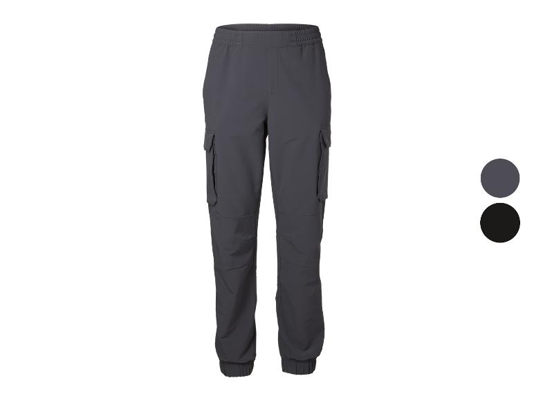 Heren grijze cargobroek met elastische taille en manchetten, met donkergrijze en zwarte kleuropties.