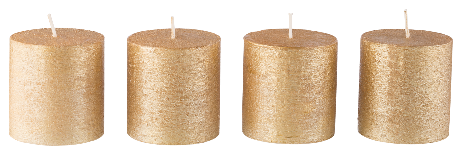 LIVARNO Stompkaarsen, 4 stuks (Goud)