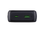 Zwarte oplader met groene USB-C PD en USB-A poorten.
