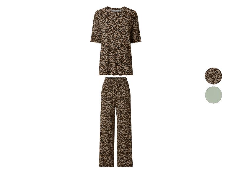 Luipaardprint pyjama met korte mouwen en lange broek