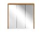 Badkamerkast met spiegel in houten frame, met drie deuren.