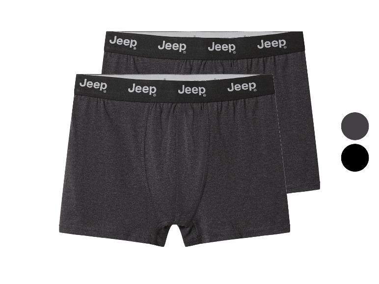 Twee paar Jeep herenboxershorts in donkergrijs en zwart