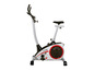 Een zilveren en rode hometrainer van het merk  Chrystler