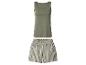 Zomerpyjama set met groene tanktop en gestreepte shorts