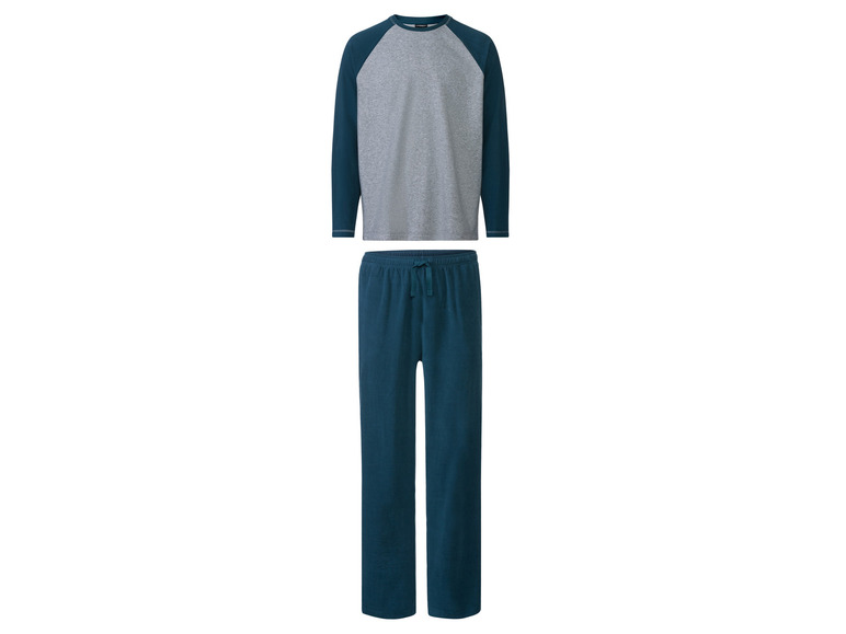 Heren pyjama (L (52/54), Blauw/grijs)