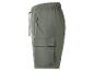 Kaki cargoshort voor heren met elastische tailleband en trekkoord