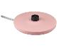 Ronde roze waterkokerbasis met een grijze kabel.