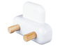 Witte wandrek met houten haken.