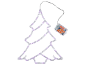 LED kerstboom silhouet met batterijdoos