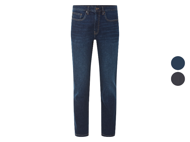 Donkere jeans verkrijgbaar in twee kleuren.